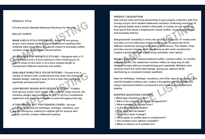 rewrite your amazon product listing with buyer focused copy